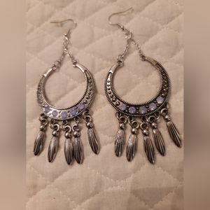 Blue Opal Rhinestone Earrings